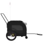 vidaXL Remolque bicicleta para mascotas hierro tela Oxford negro gris
