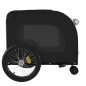 vidaXL Remolque bicicleta para mascotas hierro tela Oxford negro gris