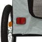 vidaXL Remolque bicicleta para mascotas hierro tela Oxford negro gris