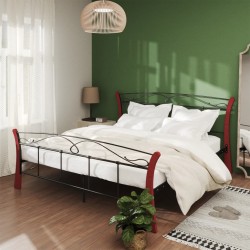 vidaXL Estructura de cama de metal negra 140x200 cm
