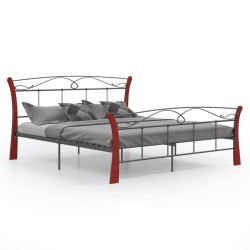 vidaXL Estructura de cama de metal negra 140x200 cm