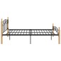 vidaXL Estructura de cama madera maciza roble metal negro 140x200 cm