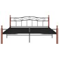 vidaXL Estructura de cama metal y madera maciza de roble 180x200 cm vidaXL Estructura de cama metal y madera maciza de roble 180x200 cm