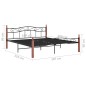vidaXL Estructura de cama metal y madera maciza de roble 180x200 cm vidaXL Estructura de cama metal y madera maciza de roble 180x200 cm