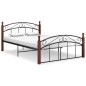 vidaXL Estructura de cama metal y madera maciza de roble 140x200 cm 
