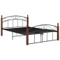 vidaXL Estructura de cama metal y madera maciza de roble 140x200 cm 
