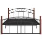 vidaXL Estructura de cama metal y madera maciza de roble 140x200 cm 