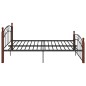 vidaXL Estructura de cama metal y madera maciza de roble 140x200 cm 