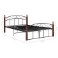 vidaXL Estructura de cama metal y madera maciza de roble 140x200 cm 