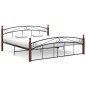 vidaXL Estructura de cama metal y madera maciza de roble 180x200 cm