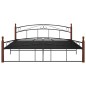 vidaXL Estructura de cama metal y madera maciza de roble 180x200 cm