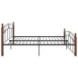 vidaXL Estructura de cama metal y madera maciza de roble 180x200 cm