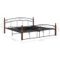 vidaXL Estructura de cama metal y madera maciza de roble 180x200 cm