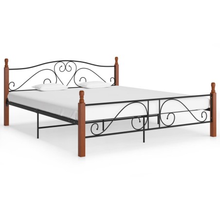 vidaXL Estructura de cama de metal negro 180x200 cm