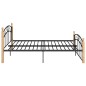vidaXL Estructura de cama metal y madera maciza de roble 140x200 cm vidaXL Estructura de cama metal y madera maciza de roble 140x200 cm