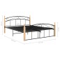vidaXL Estructura de cama metal y madera maciza de roble 140x200 cm vidaXL Estructura de cama metal y madera maciza de roble 140x200 cm