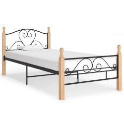 vidaXL Estructura de cama de metal negro 100x200 cm
