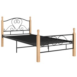 vidaXL Estructura de cama de metal negro 100x200 cm