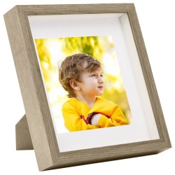 vidaXL Marcos de fotos 3D 3 uds madera oscura 28x28cm foto de 20x20cm
