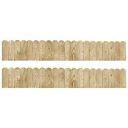 vidaXL Rollos de borde de jardín 2 uds madera pino impregnada 120 cm