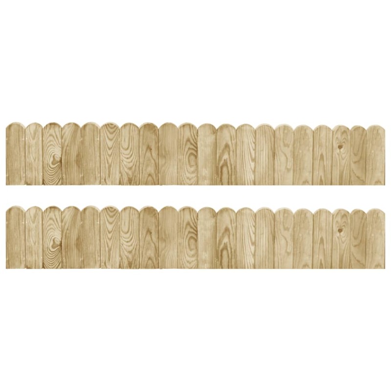 vidaXL Rollos de borde de jardín 2 uds madera pino impregnada 120 cm vidaXL Rollos de borde de jardín 2 uds madera pino impregnada 120 cm