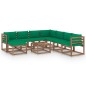 vidaXL Muebles de jardín 9 piezas con cojines verde vidaXL Muebles de jardín 9 piezas con cojines verde