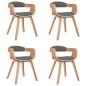 vidaXL Silla de comedor 4 uds madera curvada y tela gris claro vidaXL Silla de comedor 4 uds madera curvada y tela gris claro