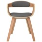 vidaXL Silla de comedor 4 uds madera curvada y tela gris claro vidaXL Silla de comedor 4 uds madera curvada y tela gris claro