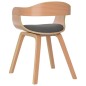 vidaXL Silla de comedor 4 uds madera curvada y tela gris claro vidaXL Silla de comedor 4 uds madera curvada y tela gris claro