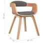 vidaXL Silla de comedor 4 uds madera curvada y tela gris claro vidaXL Silla de comedor 4 uds madera curvada y tela gris claro