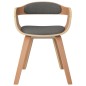 vidaXL Silla de comedor 6 uds madera curvada y tela gris claro