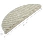 vidaXL Alfombrilla autoadhesiva escalera sisal 15 uds gris 56x17x3 cm vidaXL Alfombrilla autoadhesiva escalera sisal 15 uds gris 56x17x3 cm
