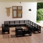 vidaXL Juego de muebles de jardín 14 piezas madera maciza de pino