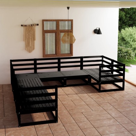 vidaXL Juego de muebles de jardín 8 piezas madera maciza de pino