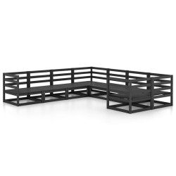 vidaXL Juego de muebles de jardín 8 piezas madera maciza de pino