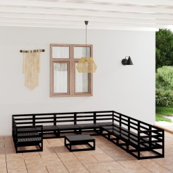 vidaXL Juego de muebles de jardín 12 piezas madera maciza de pino