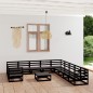 vidaXL Juego de muebles de jardín 12 piezas madera maciza de pino