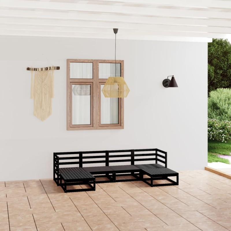 vidaXL Juego de muebles de jardín 6 piezas madera maciza de pino vidaXL Juego de muebles de jardín 6 piezas madera maciza de pino