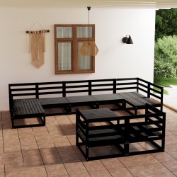 vidaXL Juego de muebles de jardín 10 piezas madera maciza de pino