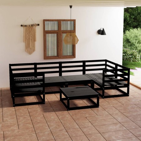 vidaXL Juego de muebles de jardín 7 piezas madera maciza de pino