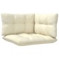 vidaXL Muebles de jardín 3 piezas madera maciza pino con cojines crema vidaXL Muebles de jardín 3 piezas madera maciza pino con cojines crema