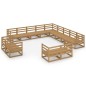 vidaXL Juego de muebles de jardín 13 piezas madera maciza de pino