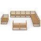 vidaXL Juego de muebles de jardín 13 piezas madera maciza de pino