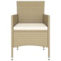 vidaXL Juego de comedor para jardín de 5 piezas ratán sintético beige vidaXL Juego de comedor para jardín de 5 piezas ratán sintético beige