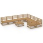 vidaXL Juego de muebles de jardín 10 piezas madera maciza de pino vidaXL Juego de muebles de jardín 10 piezas madera maciza de pino