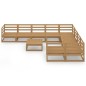 vidaXL Juego de muebles de jardín 10 piezas madera maciza de pino vidaXL Juego de muebles de jardín 10 piezas madera maciza de pino