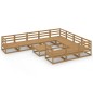 vidaXL Juego de muebles de jardín 11 piezas madera maciza de pino vidaXL Juego de muebles de jardín 11 piezas madera maciza de pino