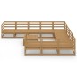 vidaXL Juego de muebles de jardín 11 piezas madera maciza de pino vidaXL Juego de muebles de jardín 11 piezas madera maciza de pino