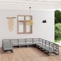 vidaXL Juego de muebles de jardín 11 piezas madera maciza de pino vidaXL Juego de muebles de jardín 11 piezas madera maciza de pino