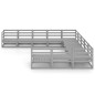 vidaXL Juego de muebles de jardín 11 piezas madera maciza de pino vidaXL Juego de muebles de jardín 11 piezas madera maciza de pino